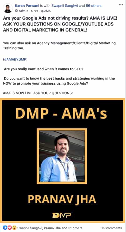 Adwords AMA Session By Pranav Jha