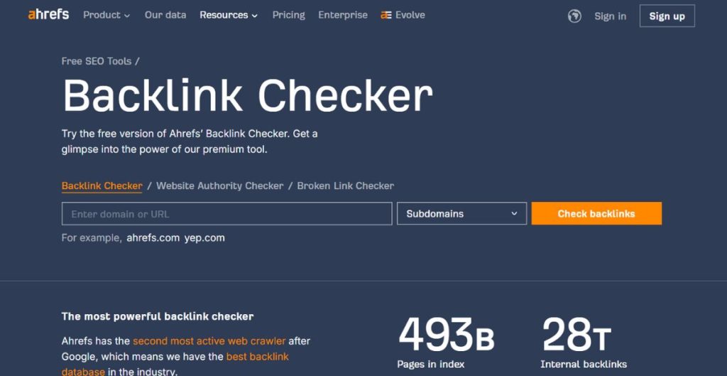 ahrefs backlink