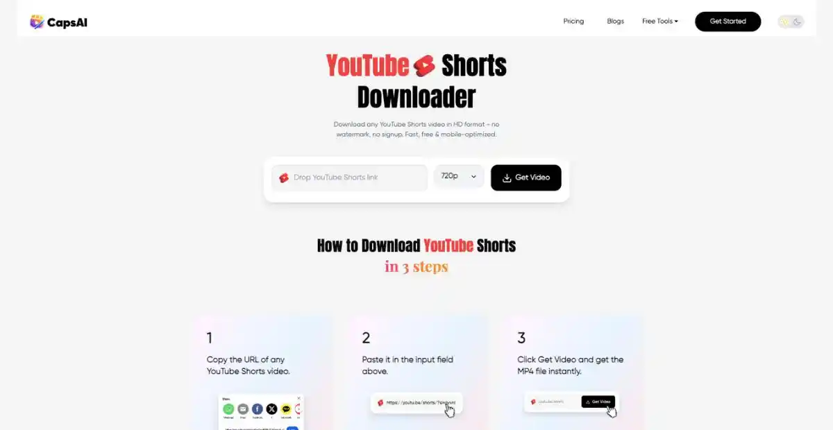 Capsai Yt Shorts Downloader