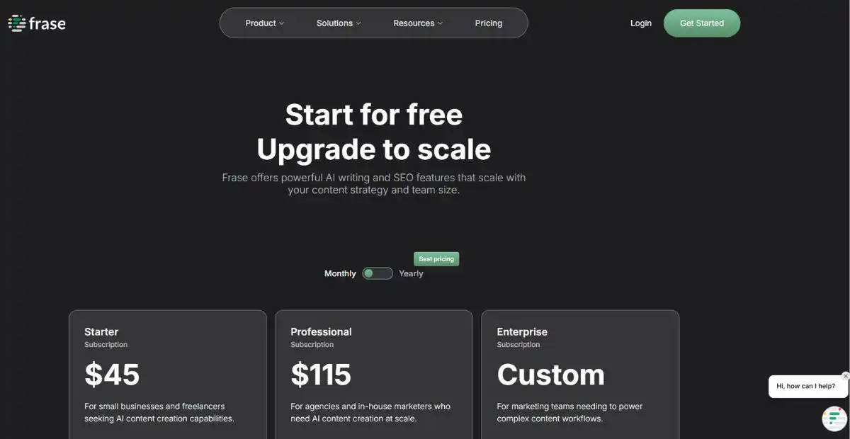 Frase pricing