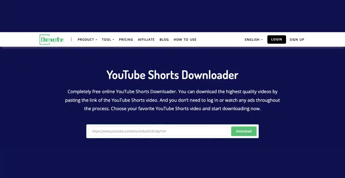denote Yt Shorts Downloader