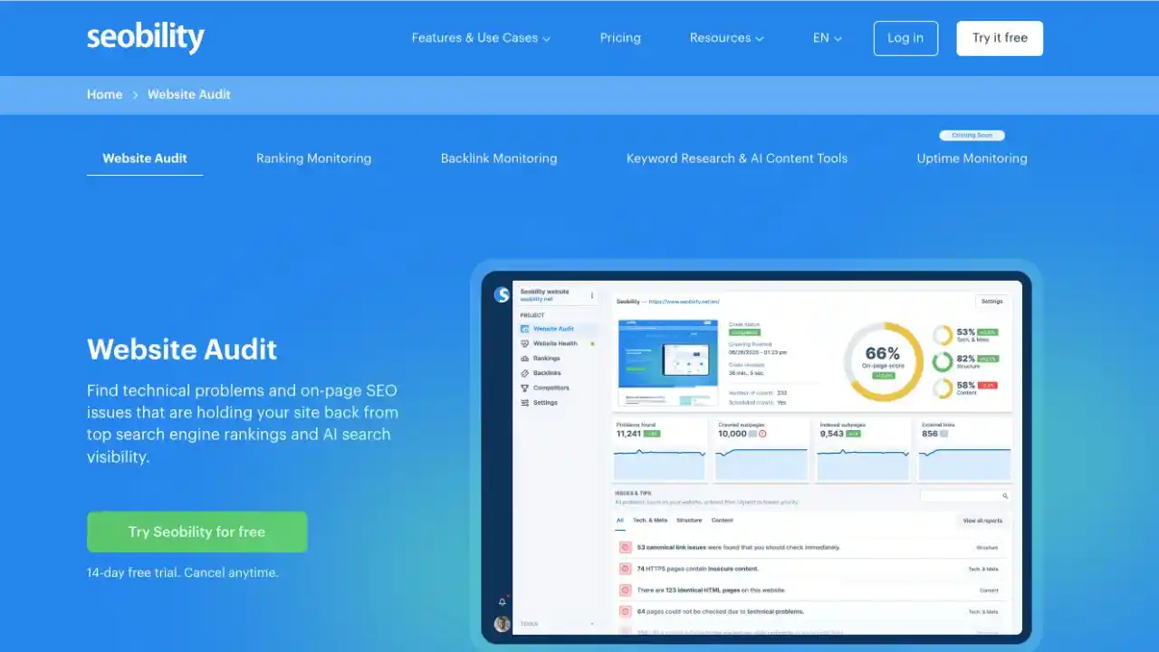 free site audit tool